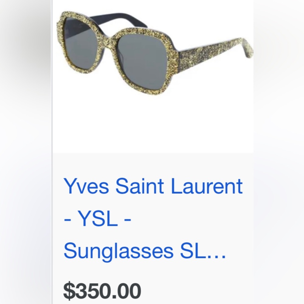 NWT RARE Saint Laurent 53MM Glitter Butterfly Sunglasses